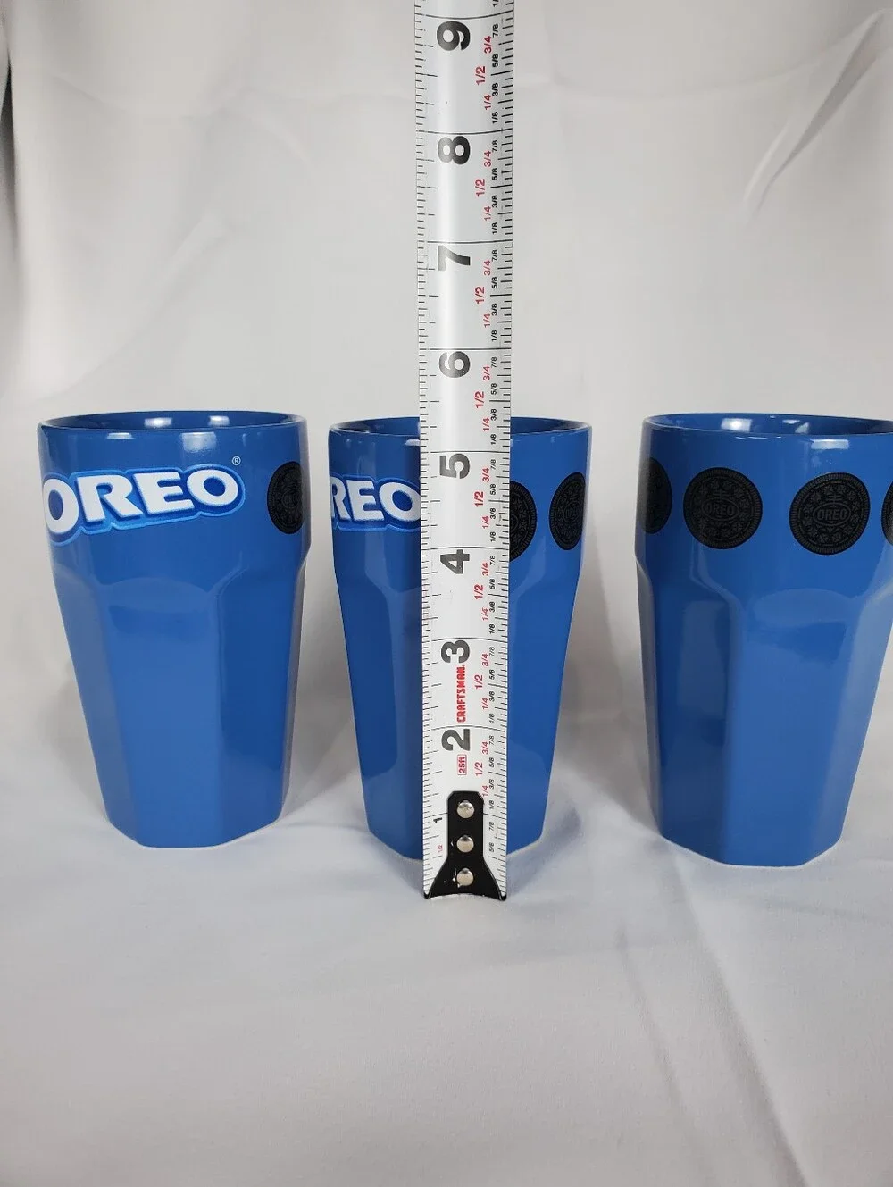 OREO Cookie Blue Ceramic Tumbler Cups By Frankford Candy 5.25 Tall